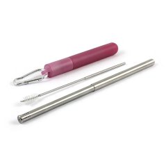 Cestovná červená súprava (bombilla + štetec)