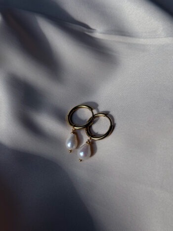 Náušničky Hoops pearl